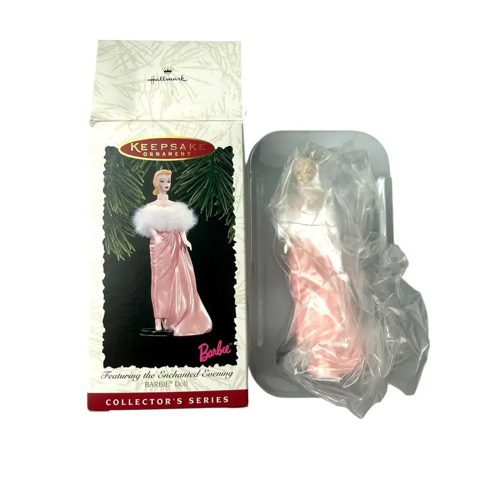 Vintage Hallmark Barbie Ornament Enchanted Evening 1996 QX6541 Pink Dress in Box